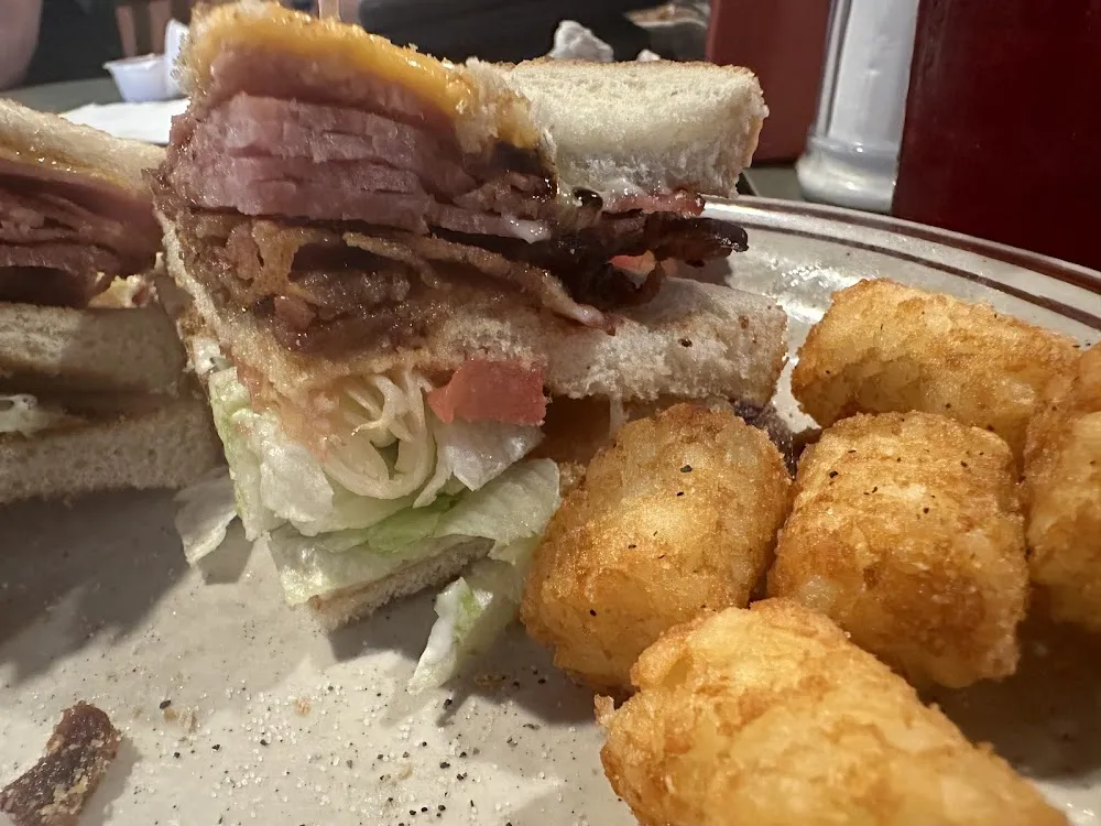 Club Sandwich and Tater Tots